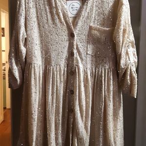 Sequin button down top NWT